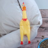 Игрушка Пищащая Задумчивая Курица для Собак 28 см Жёлтая, 1 шт