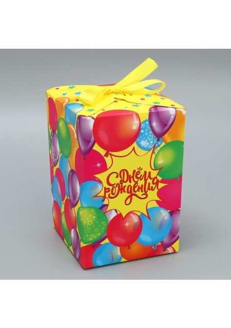 Коробка Складная С Днем Рождения 12 × 18 × 12 см, 1 шт