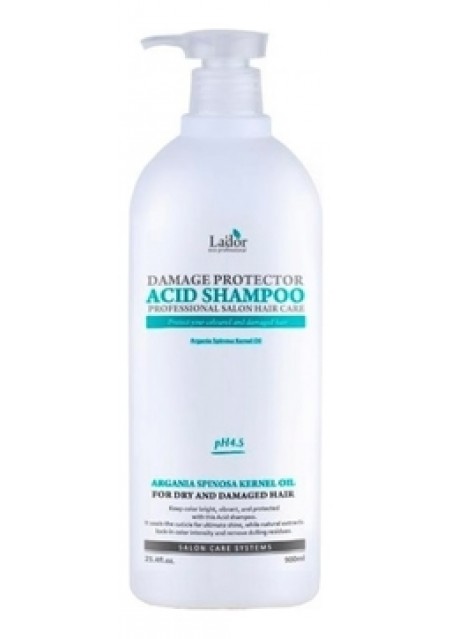 Шампунь Damage Protector Acid Shampoo  Бесщелочной с Коллагеном и Аргановым Маслом, 900 мл