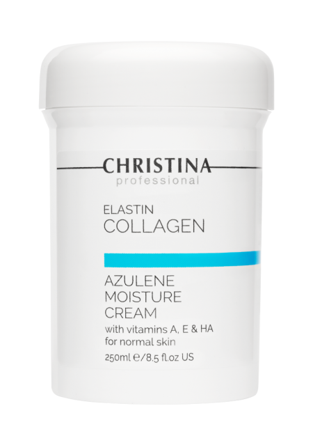 Крем ElastinCollagen Azulene Moisture Cream with Vitamins A, E & HA for Normal Skin Увлажняющий Азуленовый с Коллагеном и Эластином для Нормальной Кожи, 250 мл